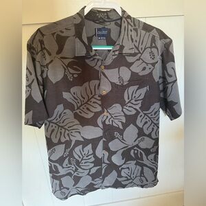 Vintage Jack O'Neill Charcoal/Gray Short Sleeved Hawaiian Print Shirt SZ M